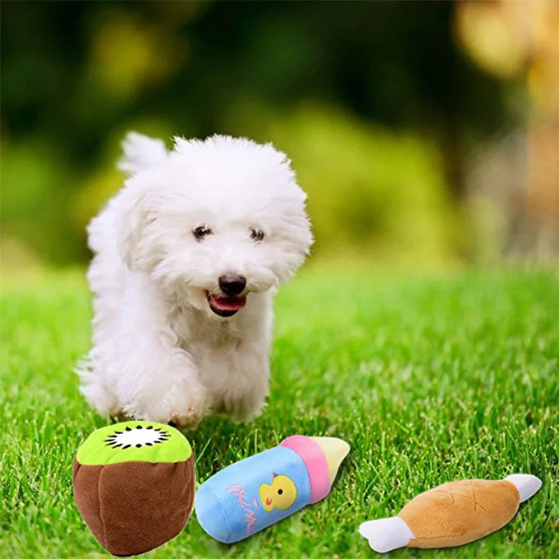 1PC Puppy Dog Plush Squeaky Toys for Small Medium Dogs -Aggressive Chewers-Dog Toys