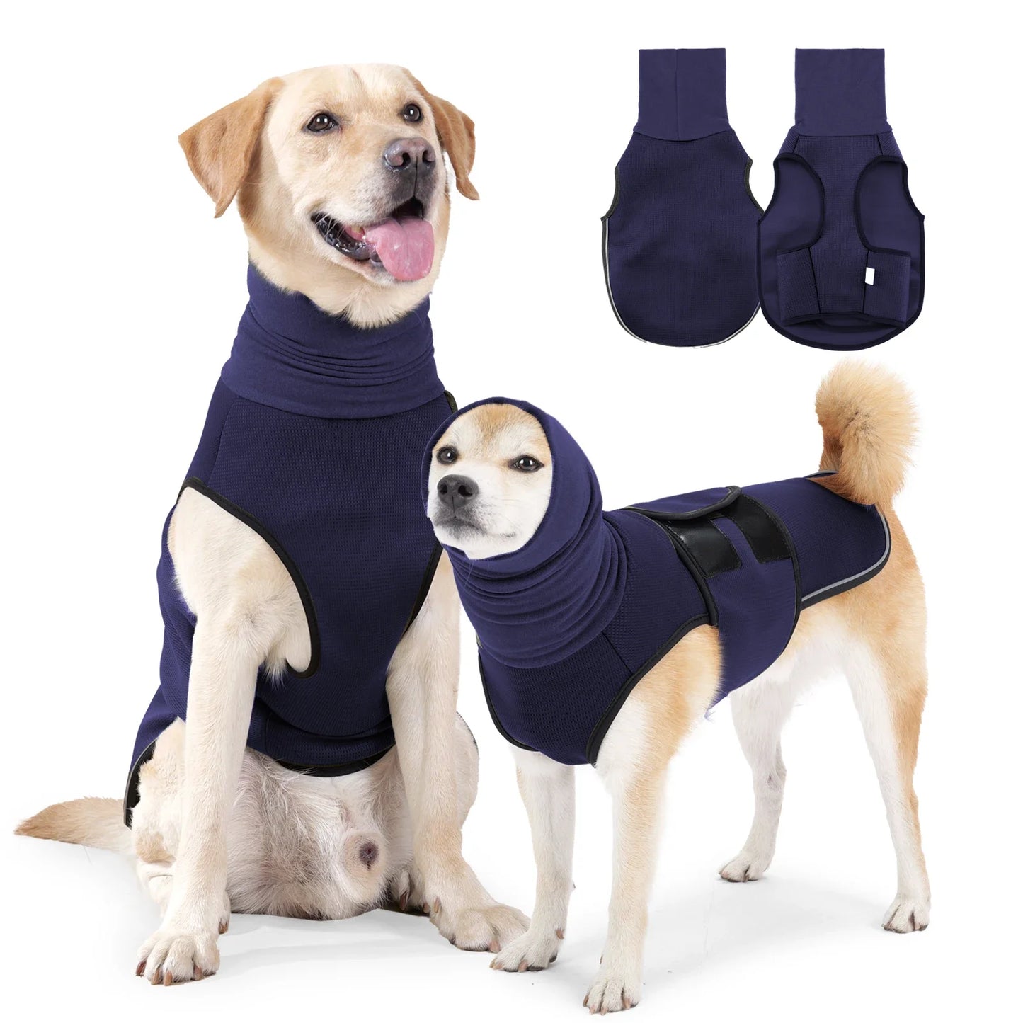 Dog Anxiety Vest and Coat-Keep- Calming Jacket for Thunder, Fireworks- Anti- Anxiety Vest- Body and Ears-Sizes XS-3XL-Costumes/Apparel