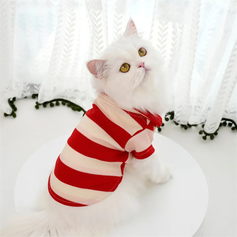 Summer Collared Stripe Shirt-Sizes XS to 4XL- Costumes/Apparel
