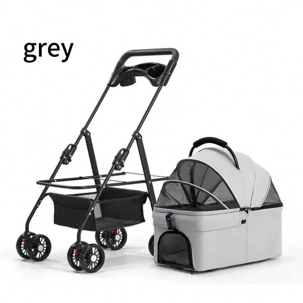 3-In-1 Pet Stroller Suitable For Small And Medium-Sized Dogs, Luxury Large Cat Stroller Detachable Carrier, Suitable For Puppies, Kittens, And Puppies