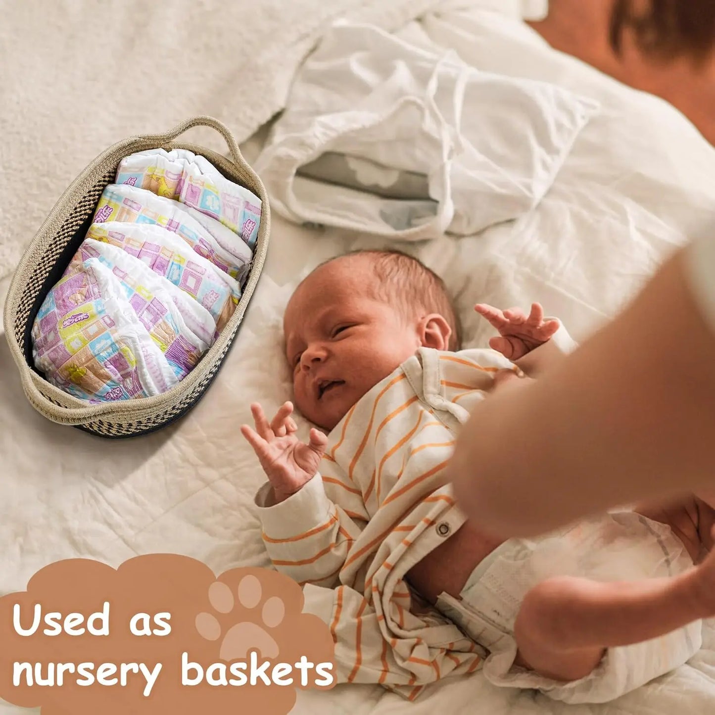 Small Woven Storage Basket with Handle for Organizing Dog Toys-Gog Toys