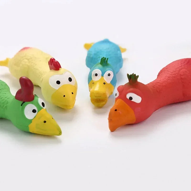 Cute Latex Chicken Shape Pet Squeak Toys- Chew Sounds- Toys Simulation Screaming Chicken Squeaker-Dog Toys