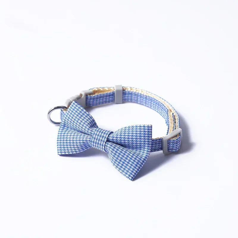 Plaid Bow Tie Collar- Adjustable Neck Collar For Small Dogs -Costume/Apparel