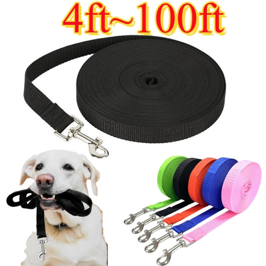 4ft-100ft Nylon Dog Leash Long Leash for Dogs-Extended Control Dog Leashes- Collars/Leashes