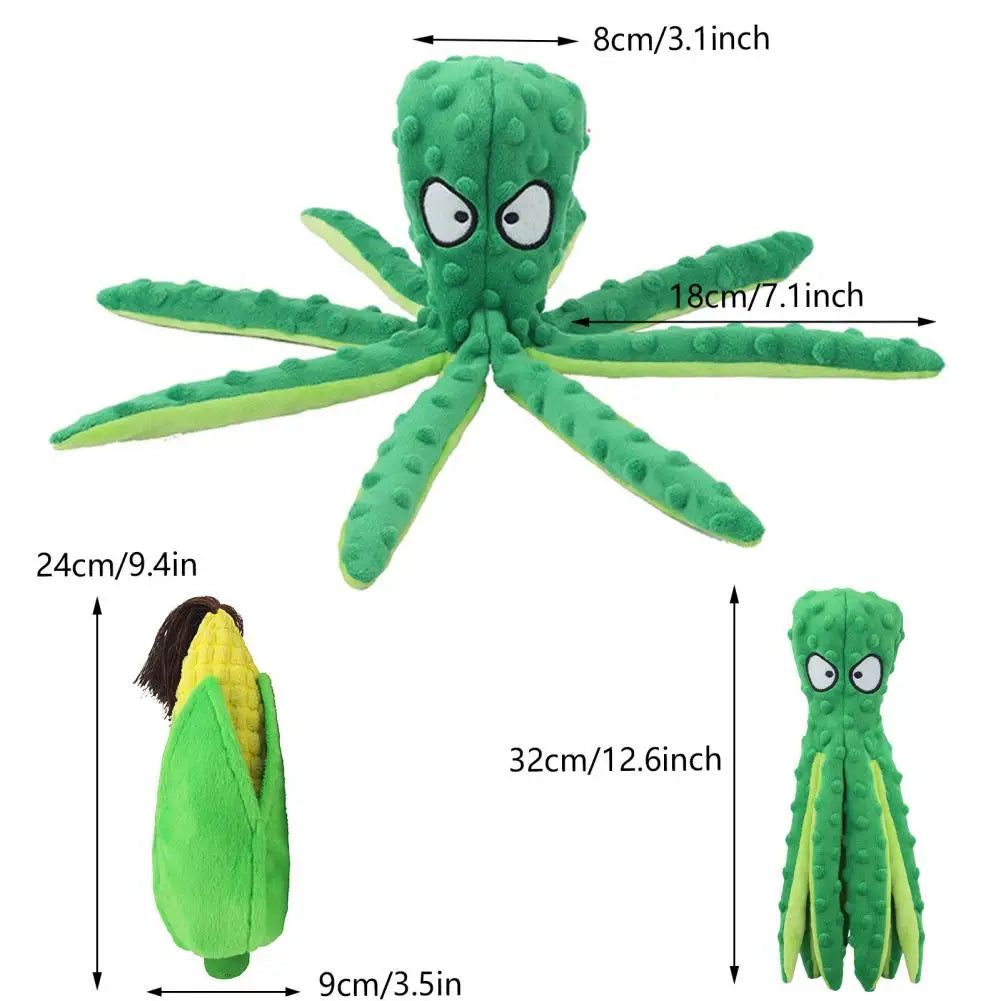 Pet Plush Toy Octopus Dog Interactive Toy Indestructible Bite Resistant Sound Puppy squeaky Octopus