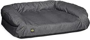 Tough Bolster Nesting Pillow Sofa Dog Bed with Removable Washable Cover - Durable, Water Resistant with Nonskid Bottom - Medium