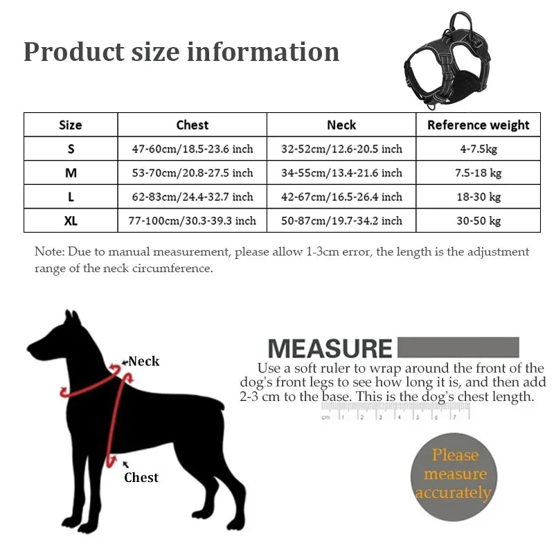 Adjustable Nylon Dog Harness Vest- Reflective Soft Breathable No Pull Dog Harness- Sizes S to XL-Collars/Leashes