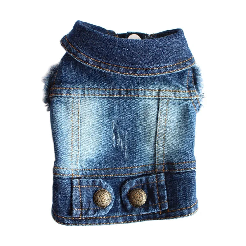 Retro Designer Dog Jeans Jackets Vest for Small Dogs- Handsome Denim Jacket- Durable- Sizes XS-XXL-Costumes/Apparel