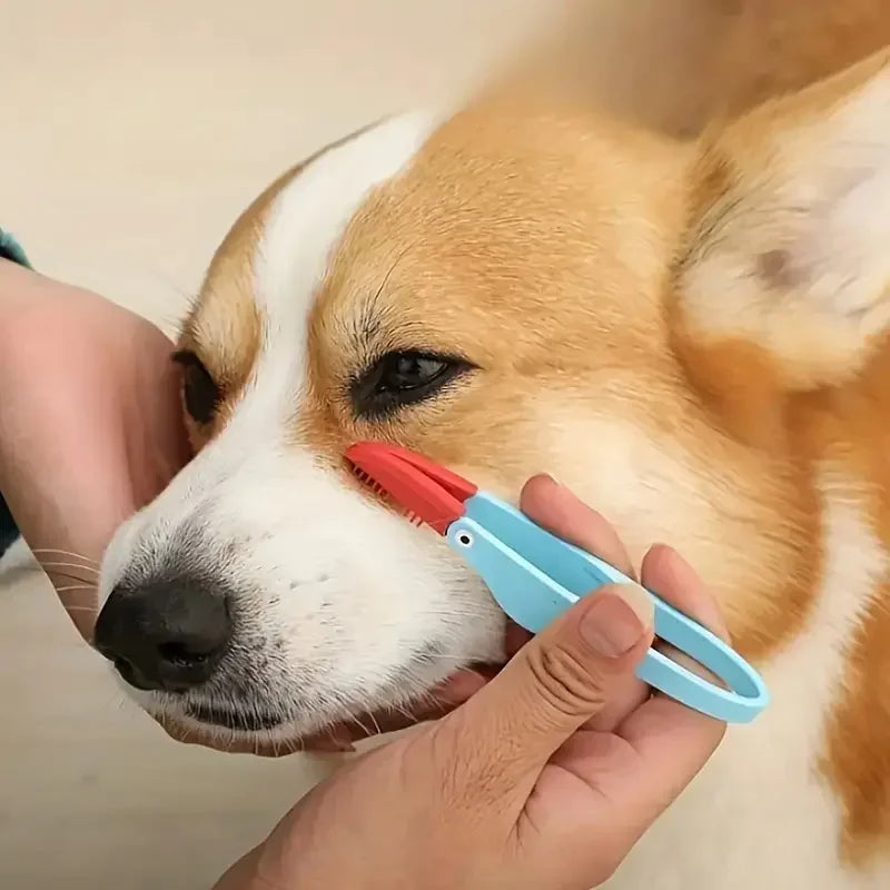 Soft Silicone Cat Dog Tear Marks Brush- Eye Cleaning Combs- Eye Excrement Remover-Pet Grooming