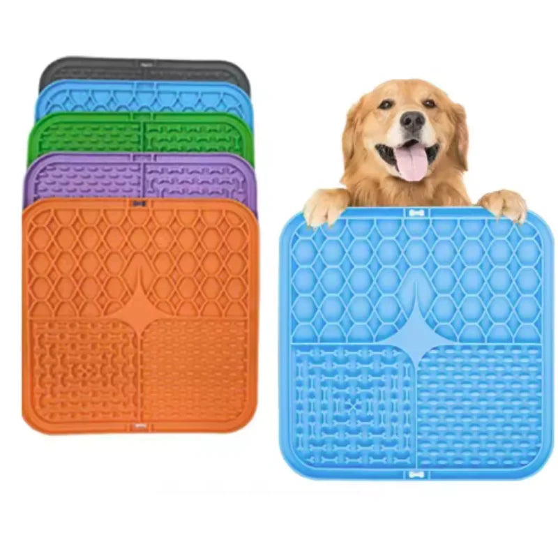 Pet Lick Silicone Mat- Dogs Slow Food Plate -Silicone Dog Sucker Food Training- Pet Bowls/Feeding
