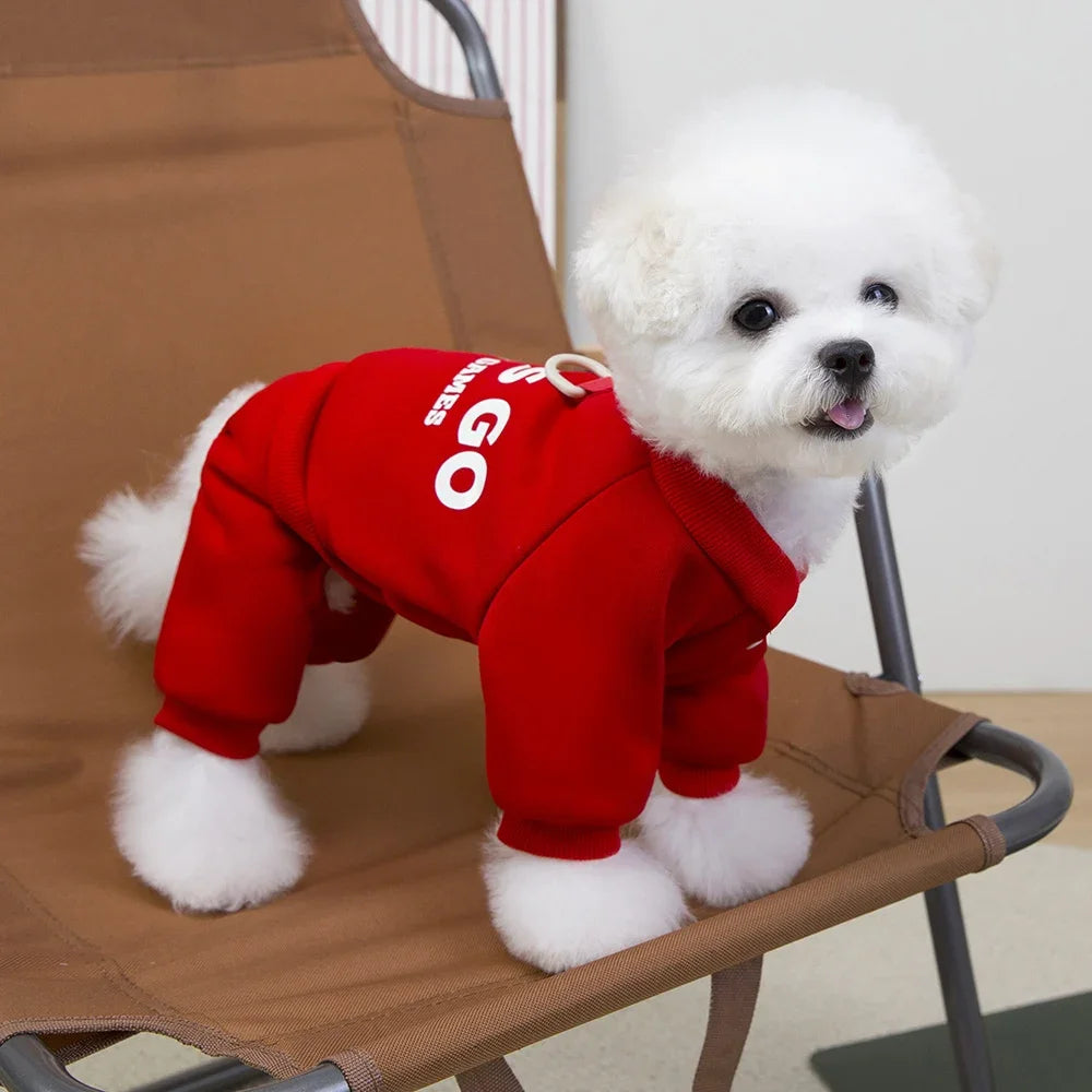 Winter Warm Sweatsuit- 1PC - for Small Medium Dogs- Jumpsuit -Costumes/Apparel