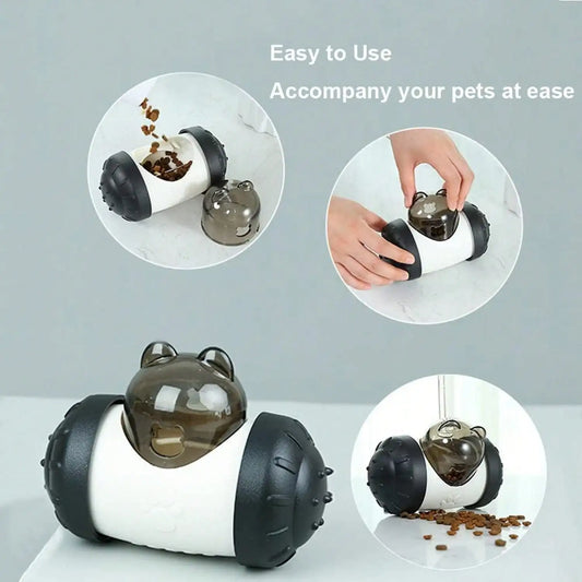 Snack Dispensing Dog Toys- Rocking Bear Food Dispenser Tumbler- Tumbler Dispenser Feeder Ball Toys
