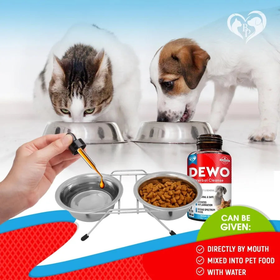 Dogs Cats and Dogs Liquid Herbal Medicine and Natural Broad Spectrum Treatment for Tapeworm Whipworm Roundworm and Hookworm Prevention