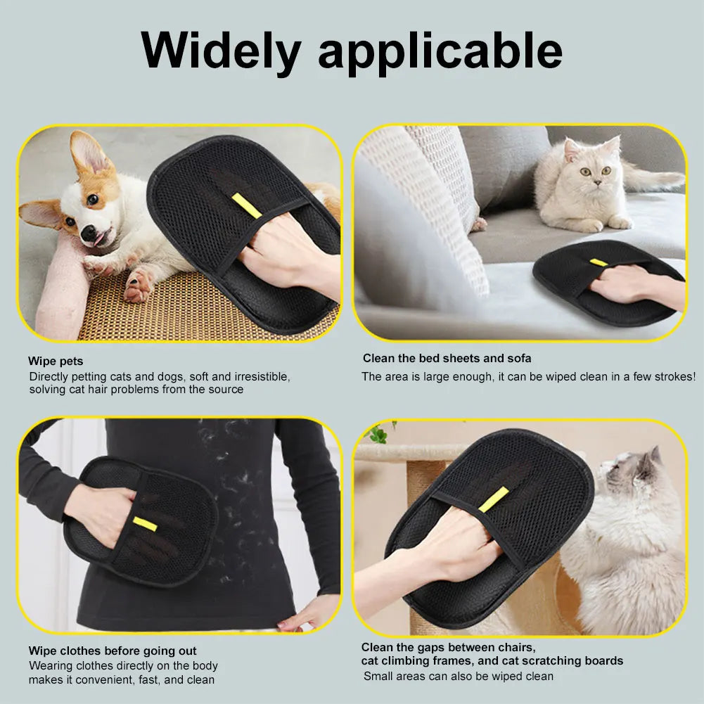 Hair Remover Brush Dog Cat Pet Hair Remover Gloves -Double-Sided- Pet Grooming