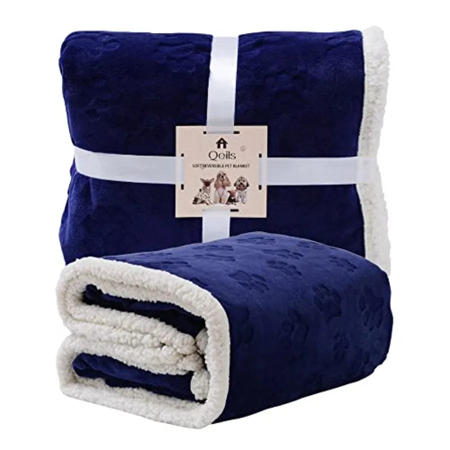 Waterproof Washable Sherpa Fleece Blanket for Small Dogs - Soft Plush Reversible Throw -Protector-Beds & Blankets
