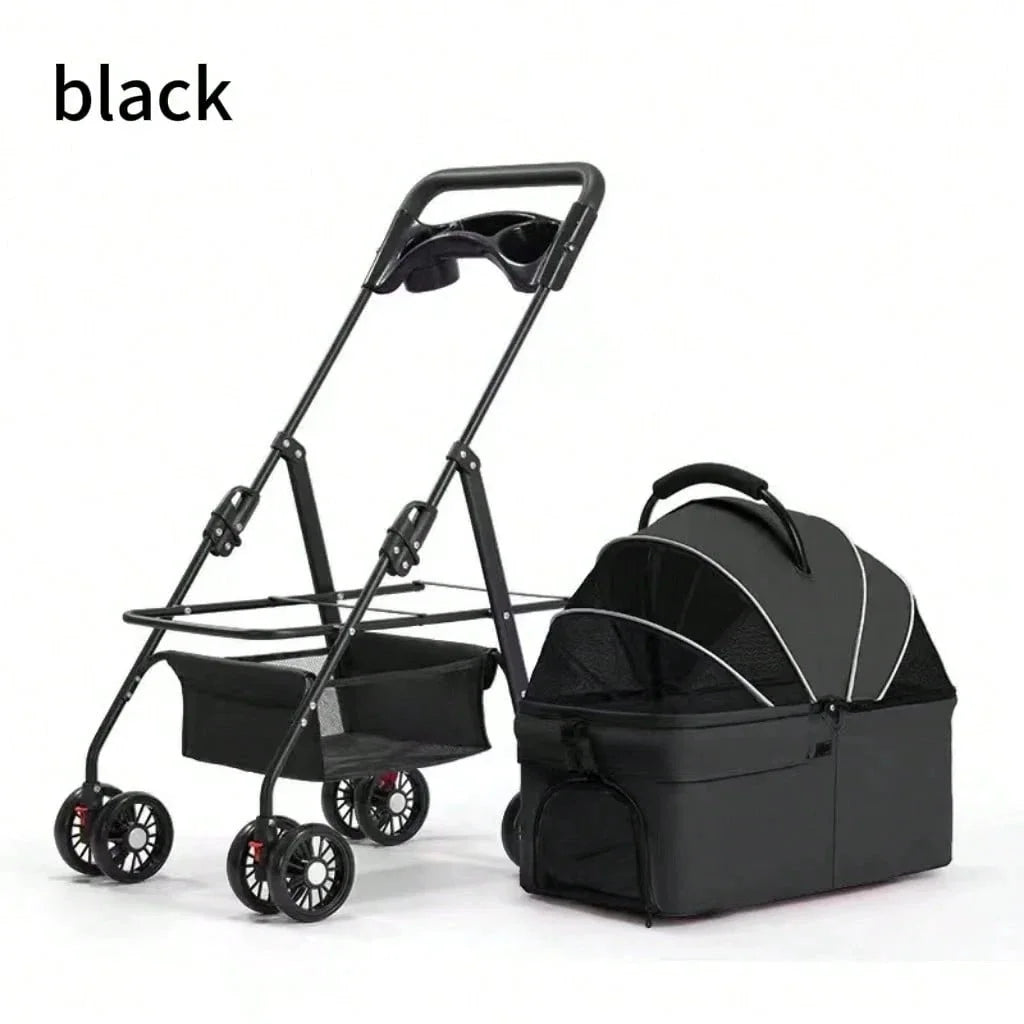 3-In-1 Pet Stroller Suitable For Small And Medium-Sized Dogs, Luxury Large Cat Stroller Detachable Carrier, Suitable For Puppies, Kittens, And Puppies