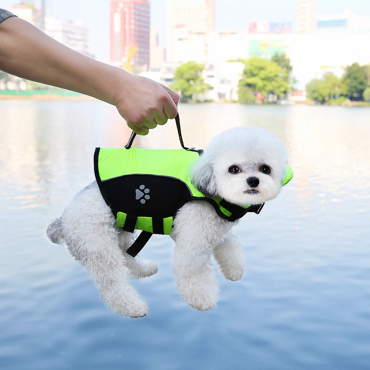 Summer Life Vest with Handle- Buoyancy Clothes-with  Head Rest- Reflective-Adjustable-Sizes XS-XXL-Pet Accessories