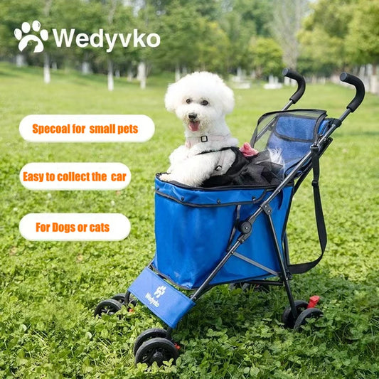Pet Stroller Dog Cat Cage Jogger 4 Wheels Waterproof Puppy Travel Folding Carrier Pet Stroller
