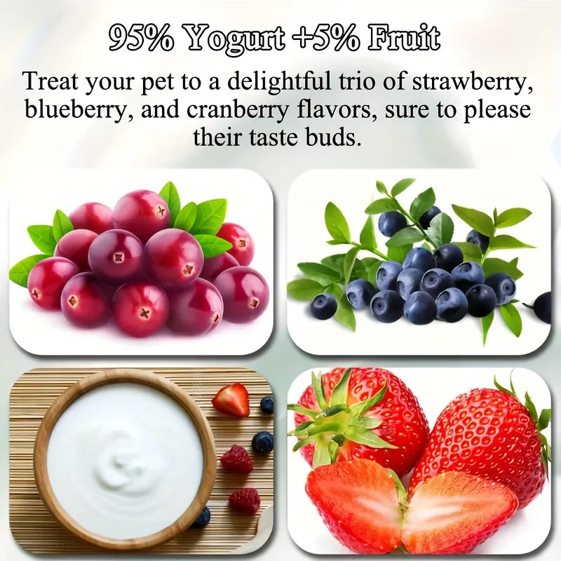 Yogurt Dog Treats-100g/3.53oz-  Fruit Cubes- Made With real Yogurt/Fruit- Healthy- Easily Digestible-Pet Bowls/Feeding