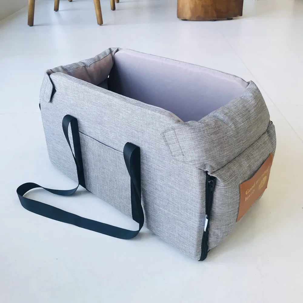 Dog Gray Car Seat-Central Car Seat-Portable Carrier for Small Dogs-Pet Car Seat