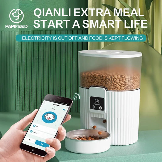 PAPIFEED automatic feeder dog fixed feeding machine cat food dog food wifi remote smart  pet food dispenser