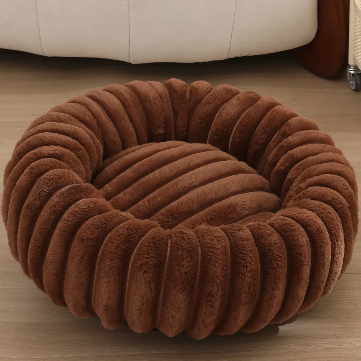 40-70cm Round Pet Bed for Dog-Super Soft Long Plush Dog Bed-House for Medium Dogs-Beds & Blankets
