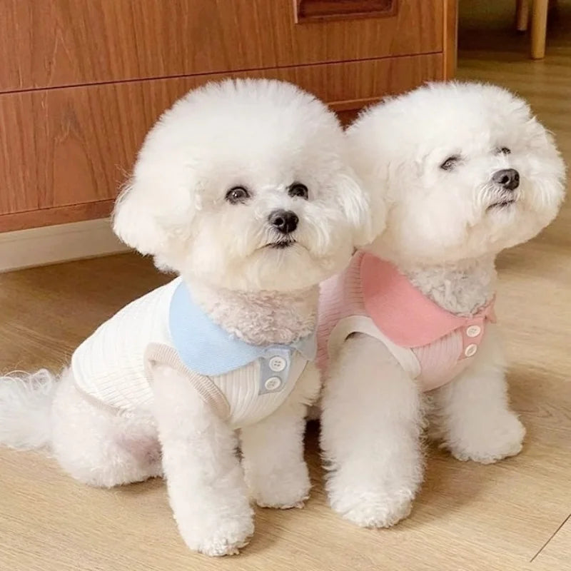 Dog Polo Shirt -Fashion Dog Clothes -Breathable Vest- Solid Color T-Shirts-Small Breeds