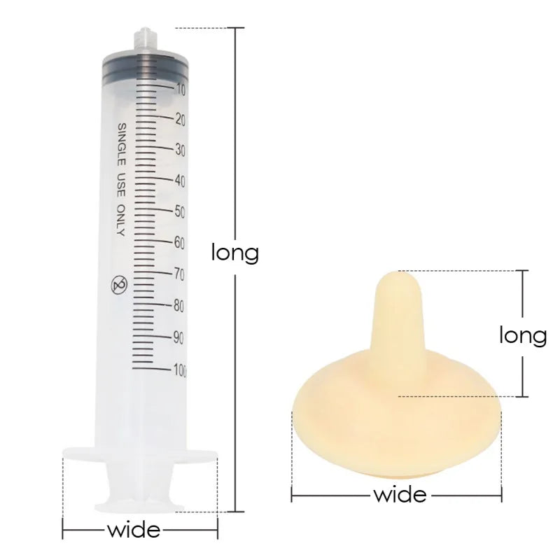 Pet Nursing Nipple with Syringe- 2pcs Silicones Nipples Dogs Feeding Syringe for Newborn Kittens Puppies Rabbits Small Animals