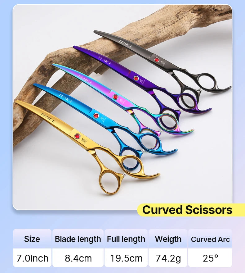 Classical Model home use rainbow & black dog grooming scissors  set for household pet owner