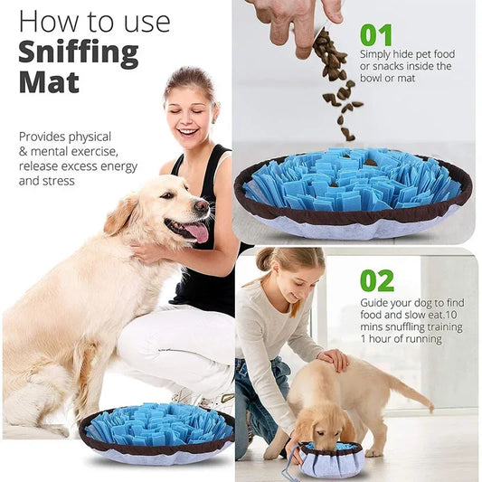 Dogs Snuffle Mat- Anti Choking Mat- Dog Training Toy- Pet Slowing Feeding Intelligence Mat