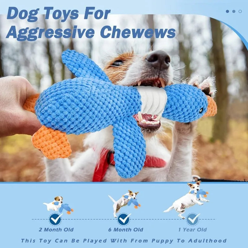 Duck Dog Toys for Aggressive Chewers-Squeak Toy-Dogs Interactive Plush Duck-Dog Toys