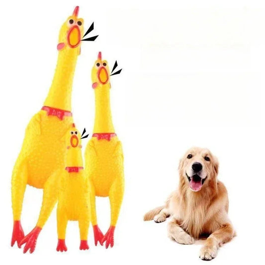 Squeaky Screaming Chicken Pet Toy-Molar Chew- Rubber Toy-Dog Toys