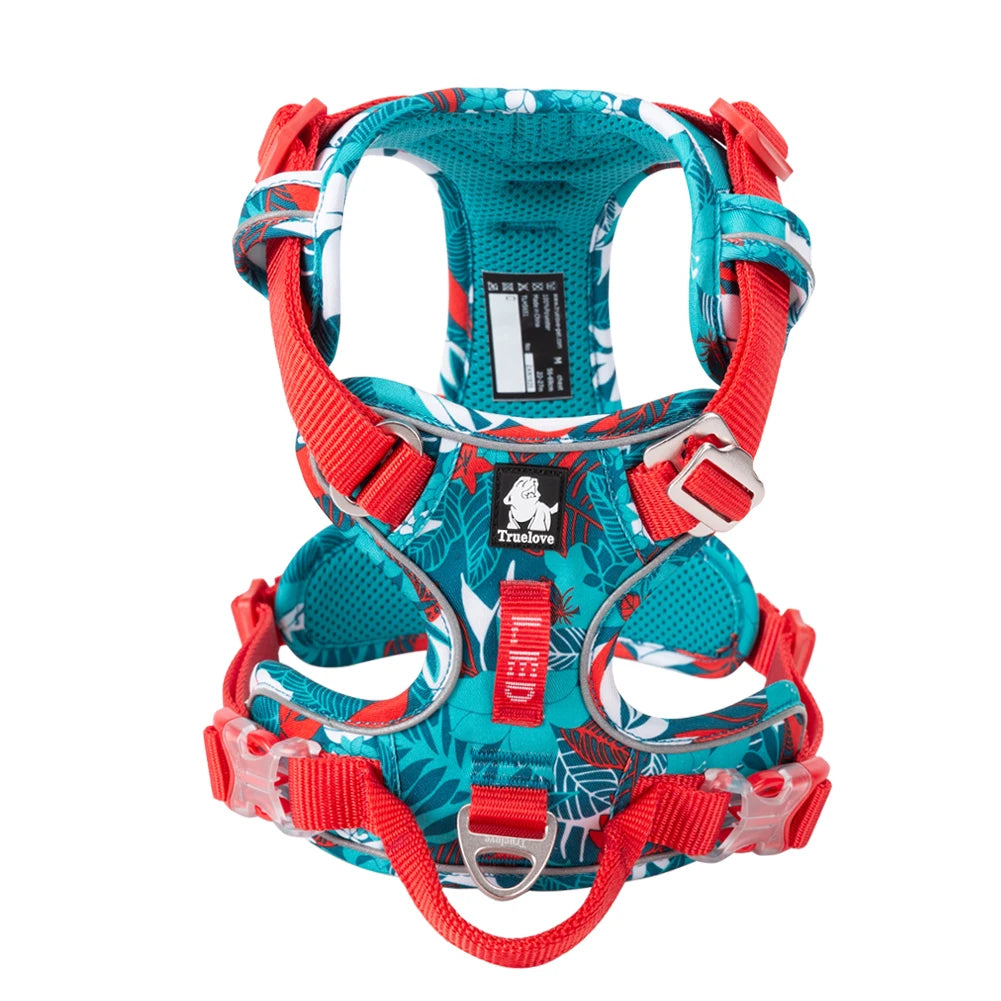 Truelove No Pull Dog Harness- Reflective- Breathable- Adjustable Training Vest-Sizes XS-XL Dogs- Night Walking-Collars/Leashes
