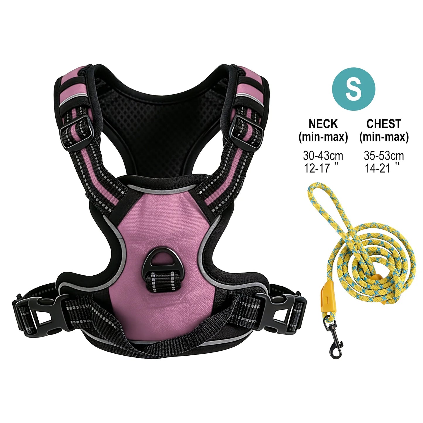 Pet Reflective Nylon Dog Collars Harness Vests Leash- Adjustable- Suitable for Small, Medium/Large Dogs-Collars/Leashes