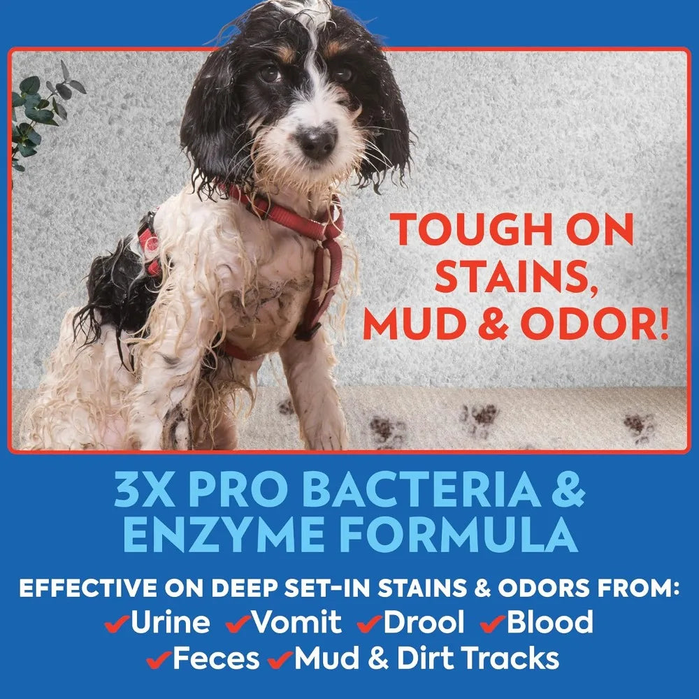 Pet Odor & Stain Remover Spray- Carpet & Floor Cleaner- Deodorizer for Dogs & Cats- 32 fl oz (2 Pack)-Pet Grooming
