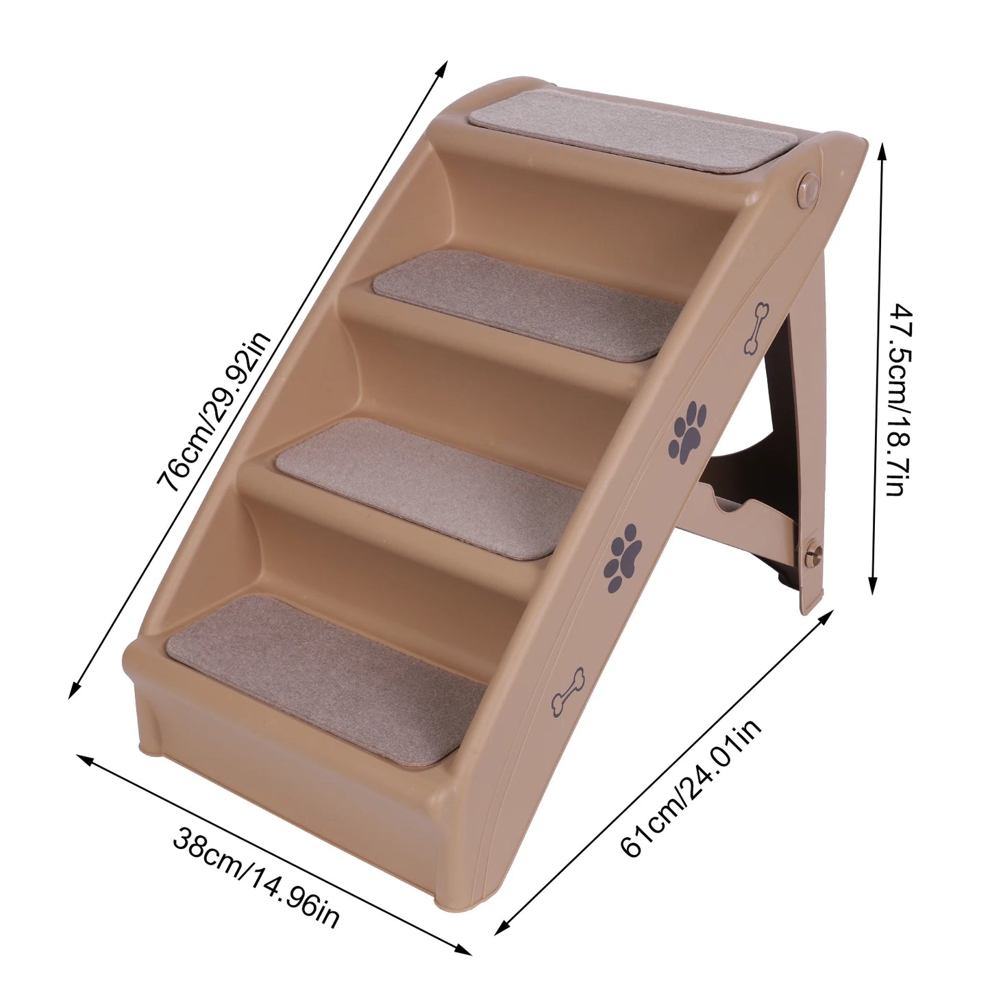 4-Step Pet Dog Stairs- Foldable Dog Steps- Non-Slip Dog Stairs Ramp -Sofa Ladder Pet Furniture for Small Pet Dogs