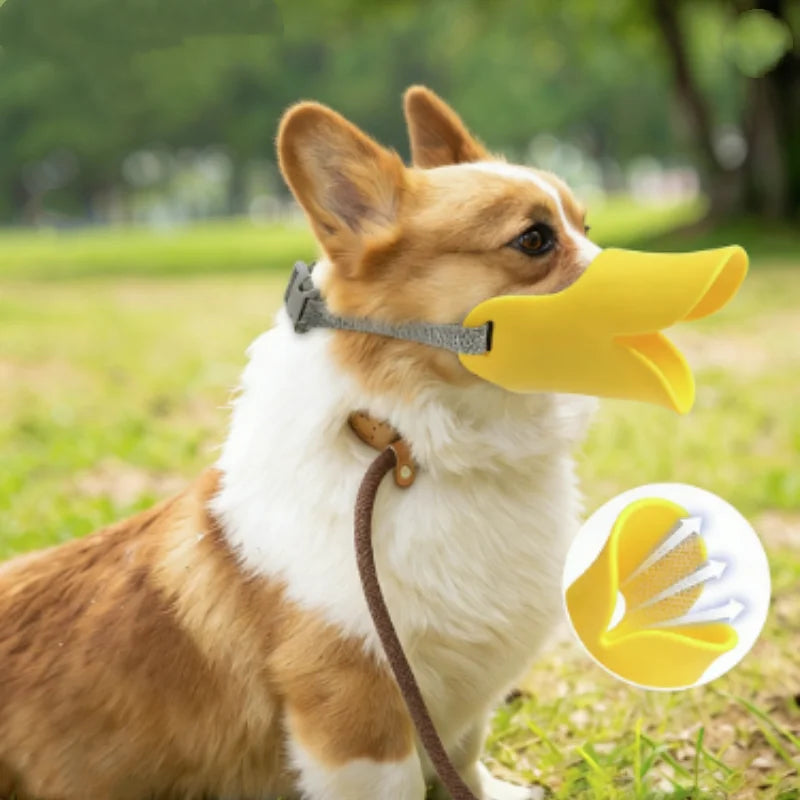 Adjustable Dog Silicone Duck Muzzle- Anti Bite- Stop Barking Pet Accessory -Safe Small to Large Dog Mouthpiece Cover-Sizes SML-Pet Accessories