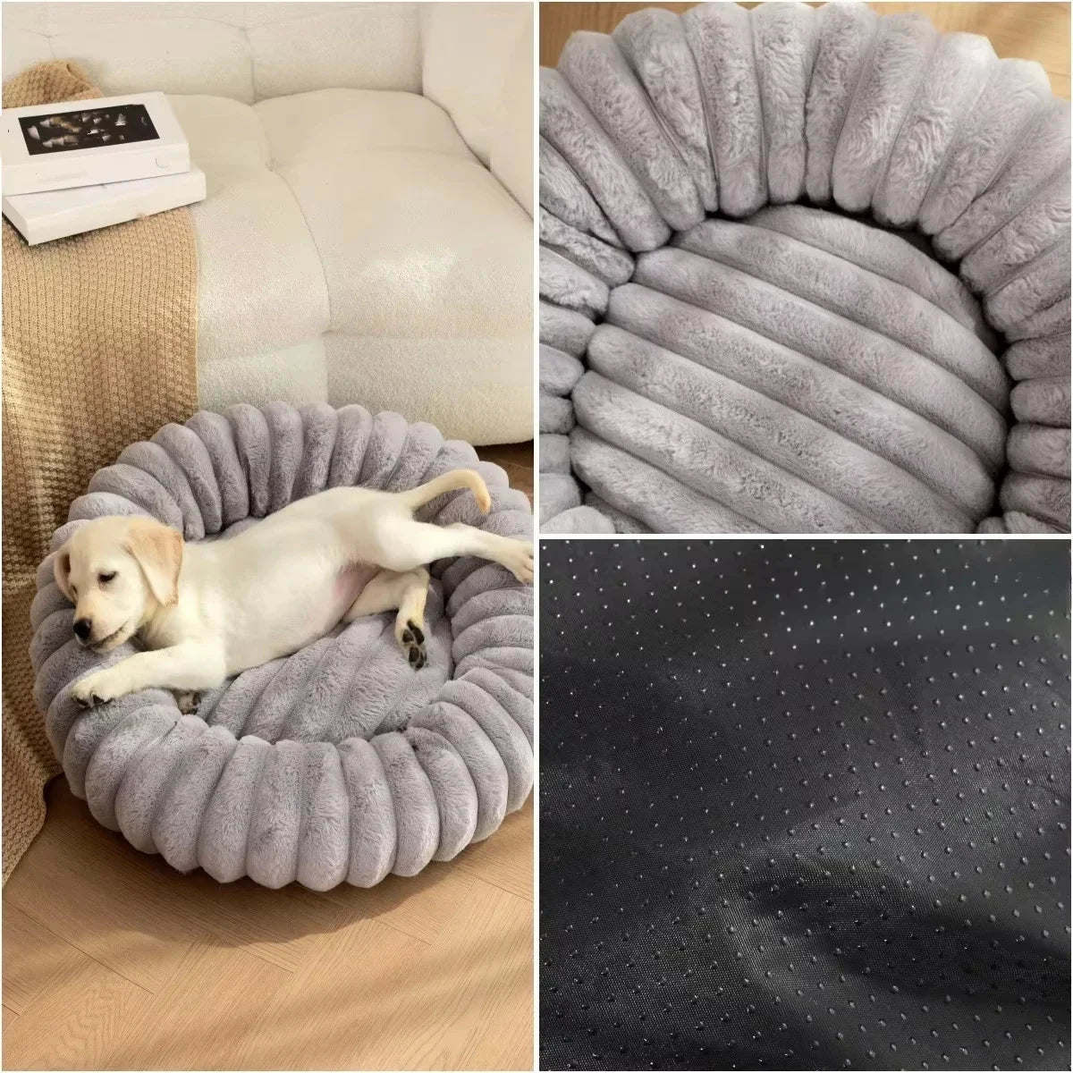 40-70cm Round Pet Bed for Dog-Super Soft Long Plush Dog Bed-House for Medium Dogs-Beds & Blankets