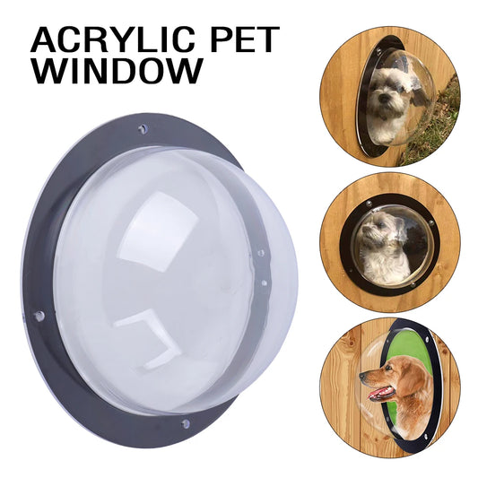 Dog Fence Window -Bubble Dome Peek Window - Clear Safe Durable Acrylic Fences Window