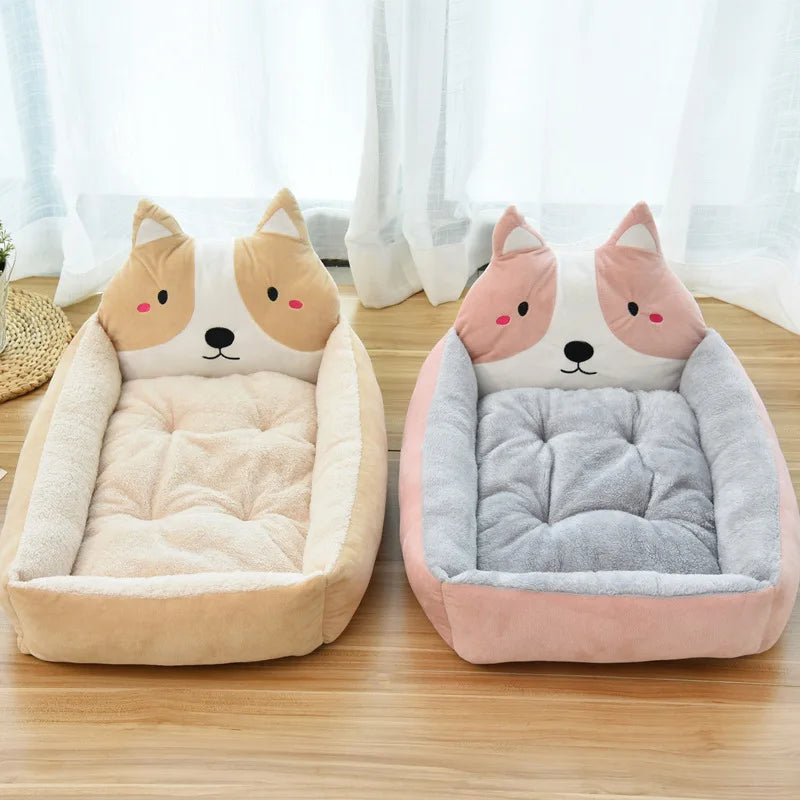 Winter Warm Dog Sofa Bed-Non-Slip Bottom-Washable Cartoon Pet Beds for Small Dogs-S M L sizes-Beds & Blankets