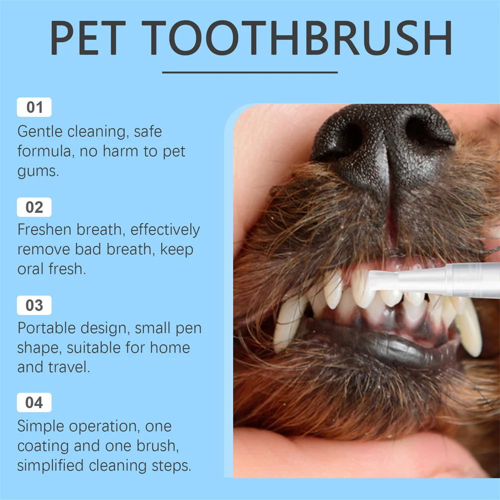 Dogs Teeth Cleaning Tools- Toothbrush Clean Kit- Tartar Remover- Teeth Stains Cleaning Pen