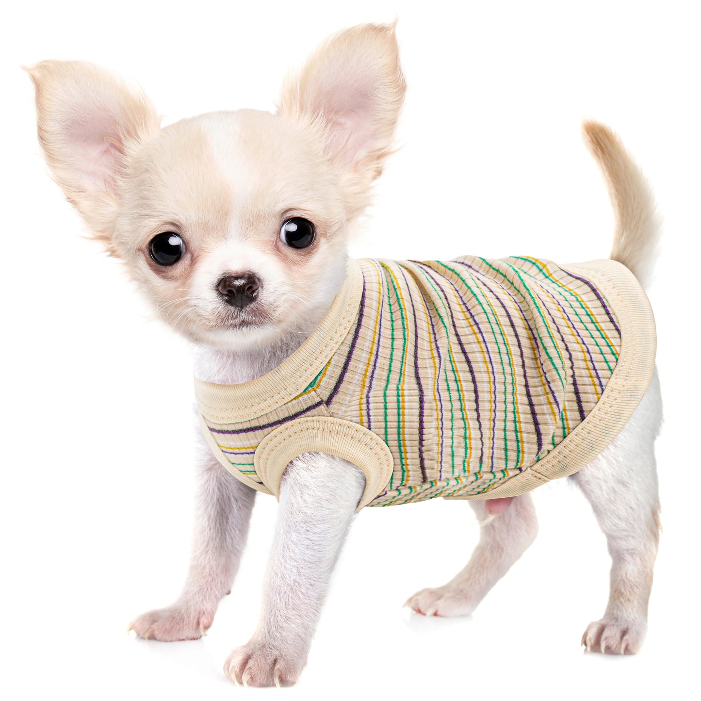 Rib Dog Shirt -Vest for Small Dogs Chihuahua Puppy Clothes Tank Tee-Pink-Sizes XS to 2XL-Costumes/Apparel