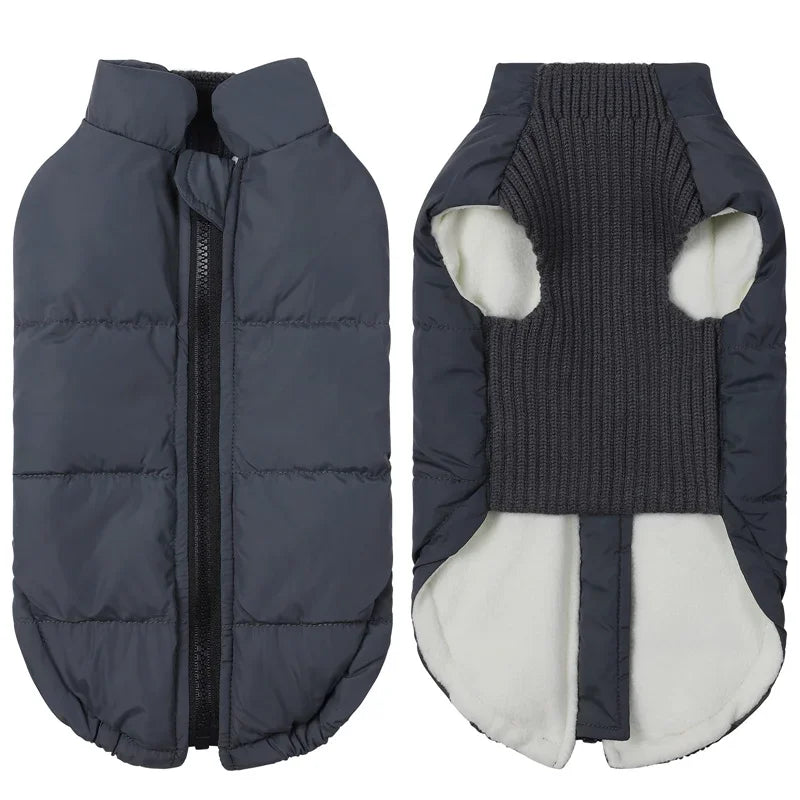 Winter Warm Dog Cotton Coats- Back Zipper- Windproof- Thickness Clothes for Small Medium Dogs Chihuahua French Bulldog Outfits