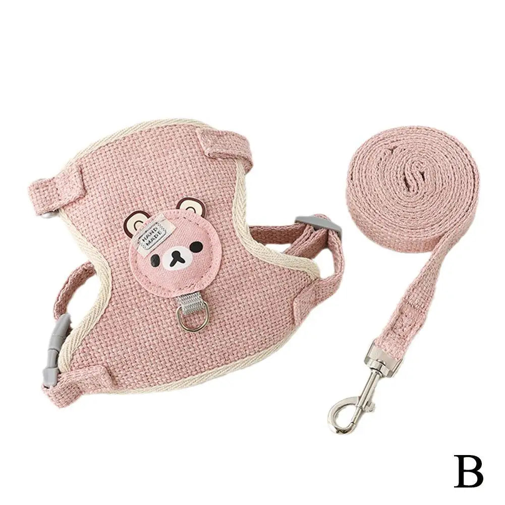Lovely Small Dog Vest Chest Strap Harness Leash- Collar/Leashes