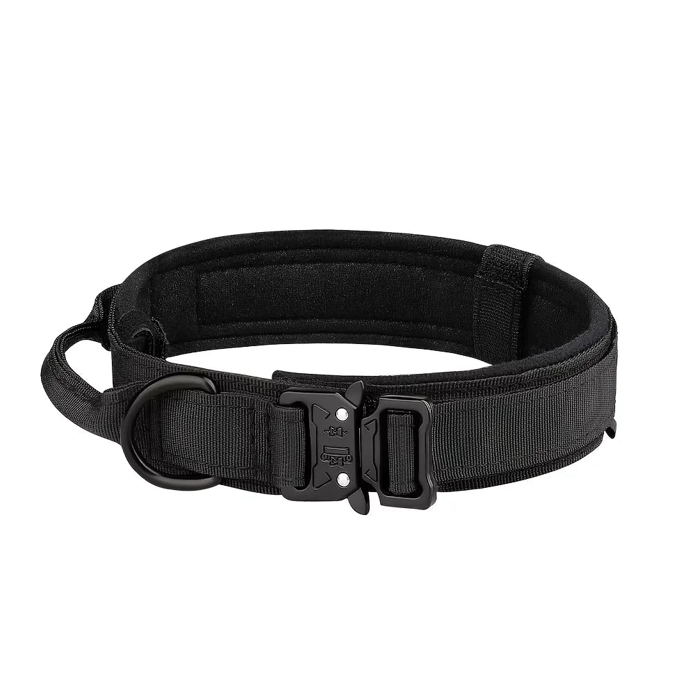 Dog Training Collar- Adjustable Tactical Dog Collar/ Leash Set- Control Handle-Sizes M to XL Dogs-Collars/Leashes
