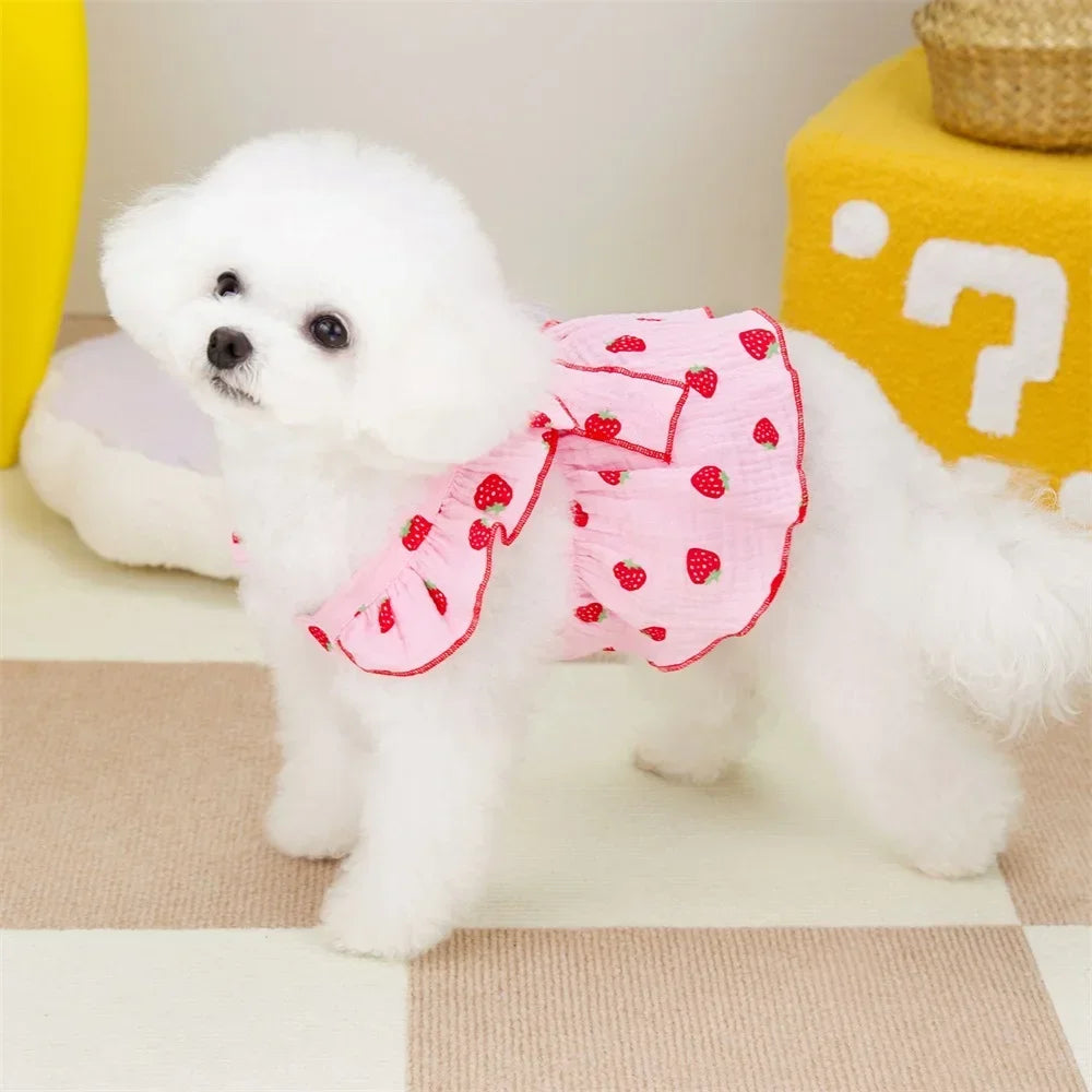 Cute Strawberry Pattern Summer Dress-light weight and adorable