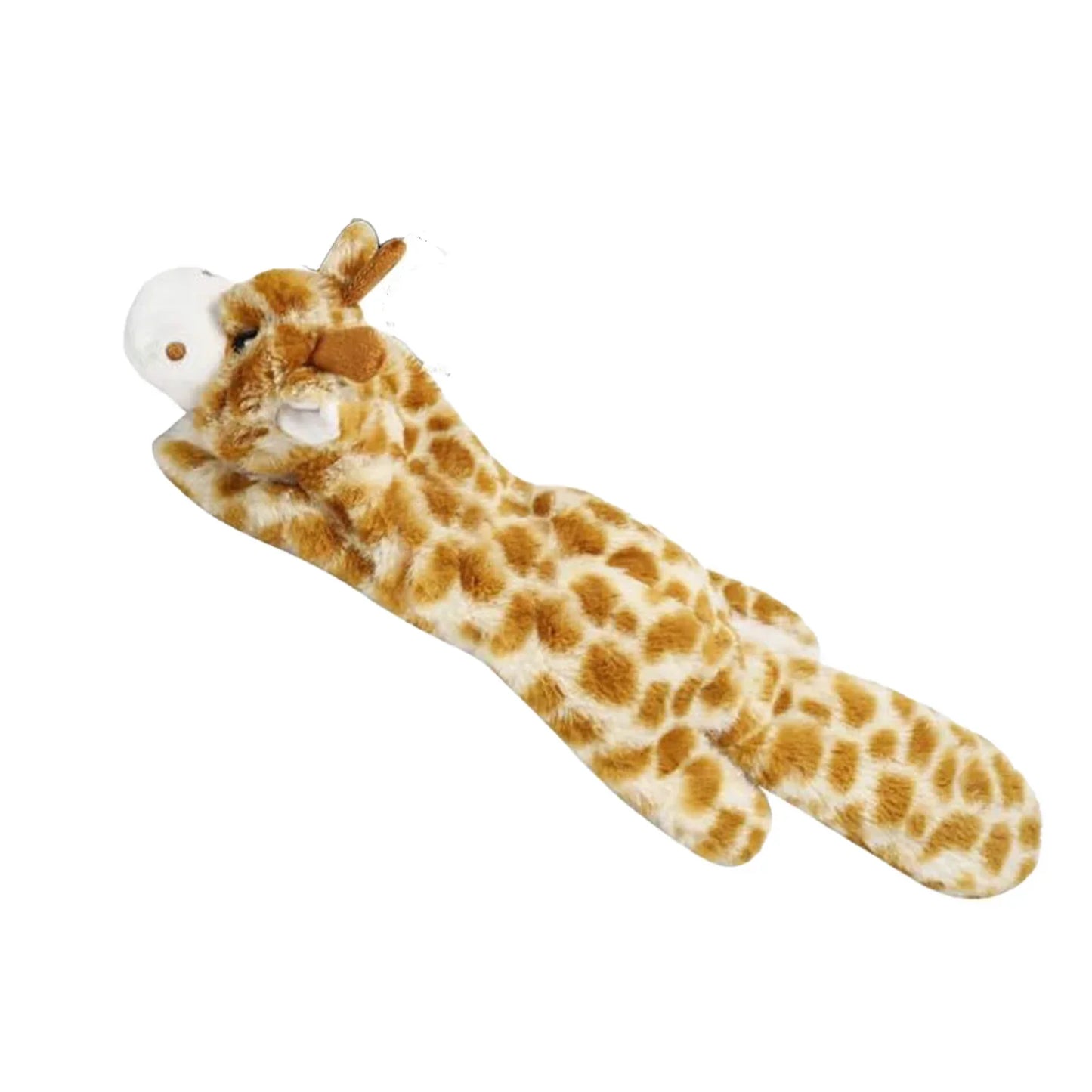 5PCS Crinkle Plush Dog Squeaky Toys- Fox Giraffe Squirrel Cow Donkey- No Stuffing- for Small Medium Large Dogs-Dog Toys