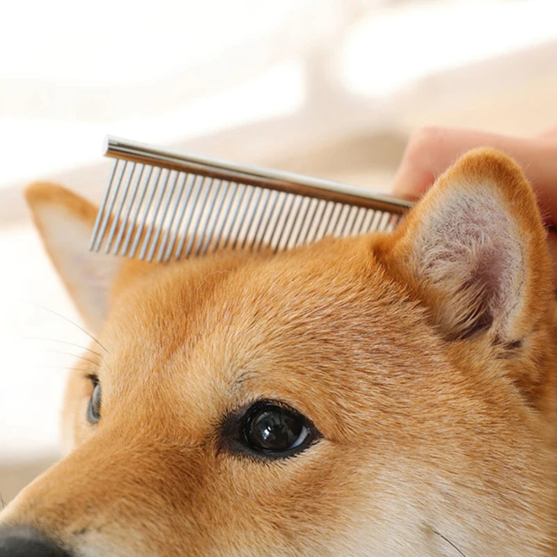 Stainless Steel Dog Comb-Long Thick Hair- Fur Removal-16/19cm- Pet Grooming