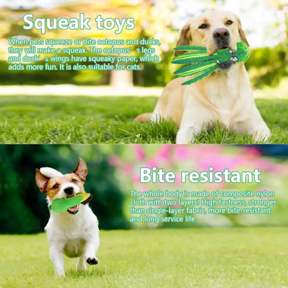 Pet Plush Toy Octopus Dog Interactive Toy Indestructible Bite Resistant Sound Puppy squeaky Octopus