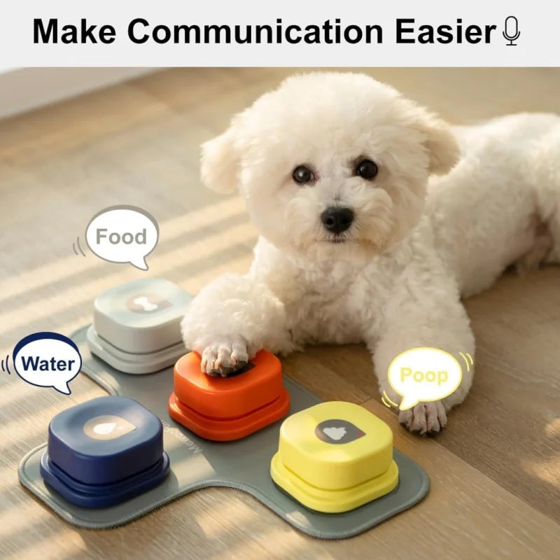 MEWOOFUN Interactive Dog Talking Buttons with Mat-Pet Communication Vocal Training- Easy To Use